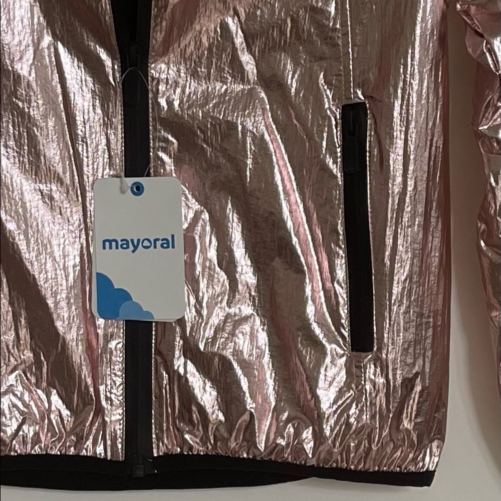 MWT Mayoral Girls Hooded Foil Jacket - Picture 2 of 5